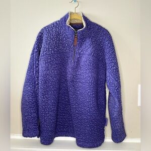 Live Oak Brand Purple Sherpa Half-Zip Pullover Sweater